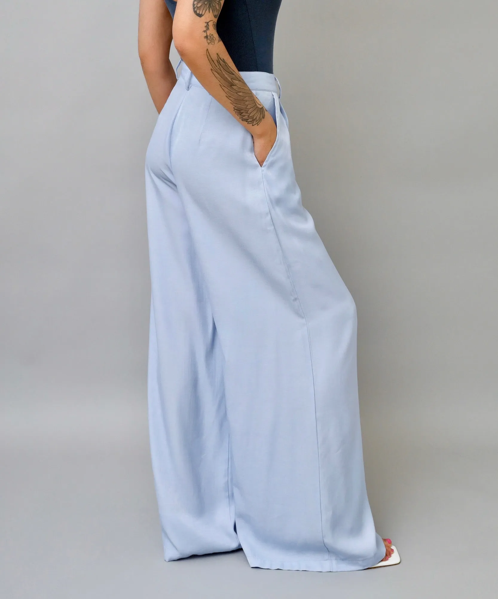 Absolute Baby Blue Wide-Leg Pants