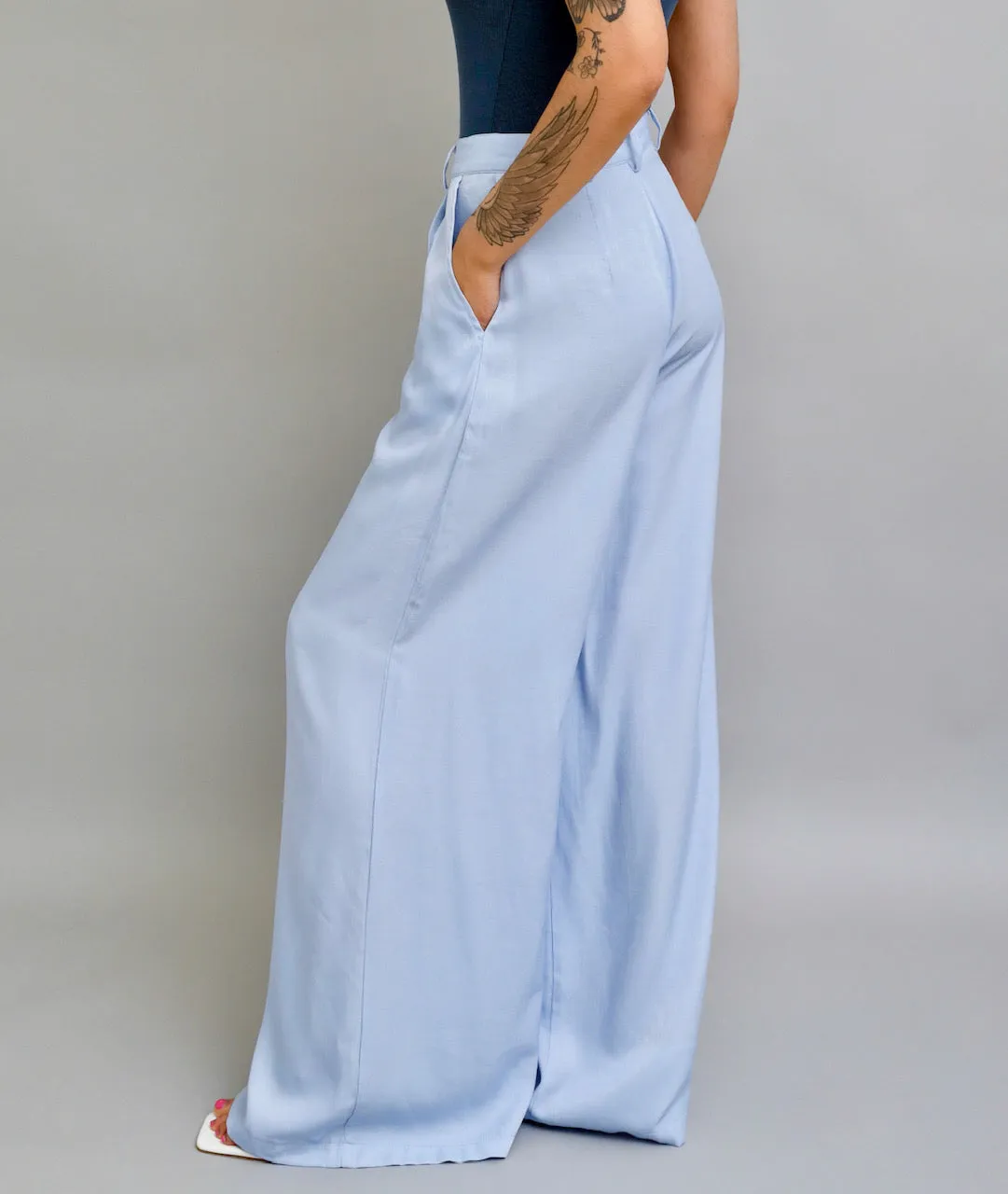 Absolute Baby Blue Wide-Leg Pants