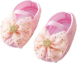 Baby Girls Mary Jane with Bowknot Soft Sole Wedding Dress Shoes Soft Newborn Infant First Prewalker