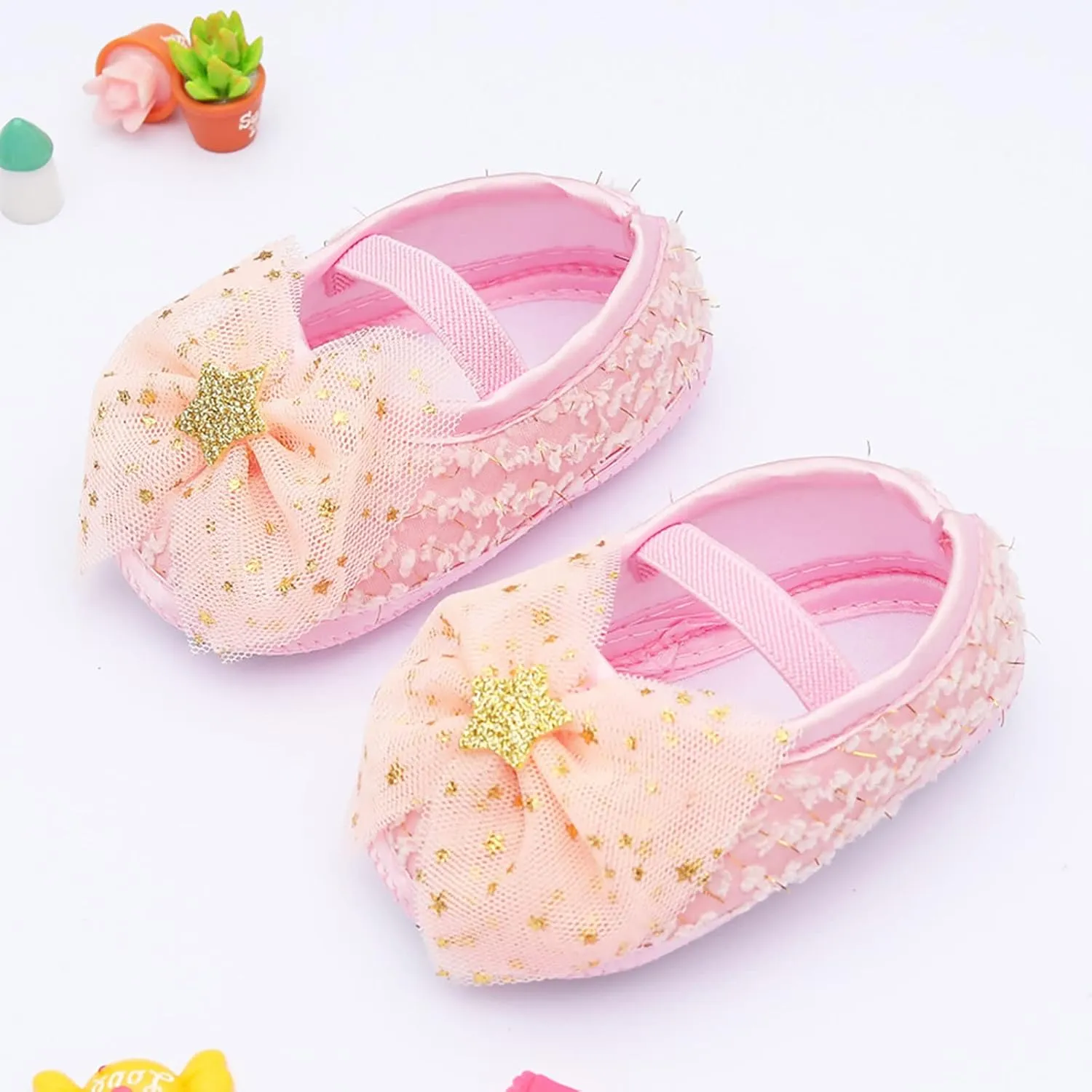 Baby Girls Mary Jane with Bowknot Soft Sole Wedding Dress Shoes Soft Newborn Infant First Prewalker