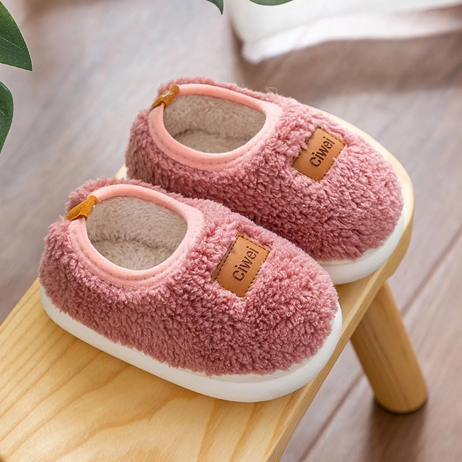 Baby House Slipper Winter Indoor Shoes Fuzzy Non Slip Bedroom Slipper Toddler Grip Slippers Baby Walking Shoes