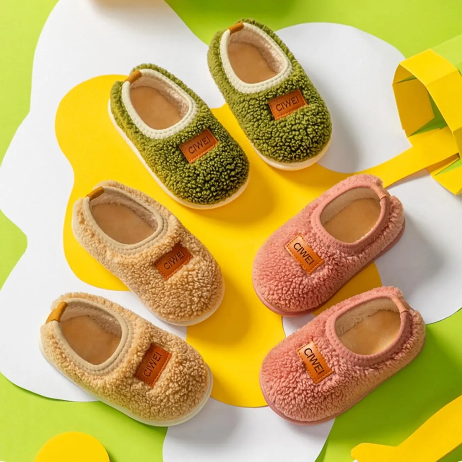 Baby House Slipper Winter Indoor Shoes Fuzzy Non Slip Bedroom Slipper Toddler Grip Slippers Baby Walking Shoes