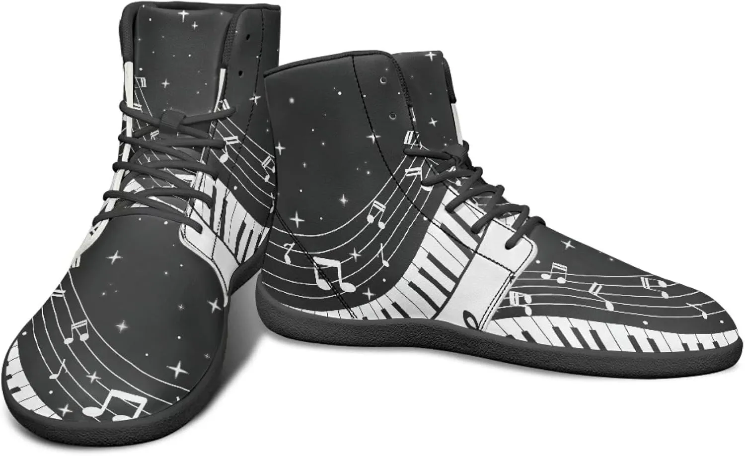 Binienty PU Leather Lace up Flat Shoes Men Women High Top Barefoot Sneakers Zero Drop Non Slip Daily Footwear