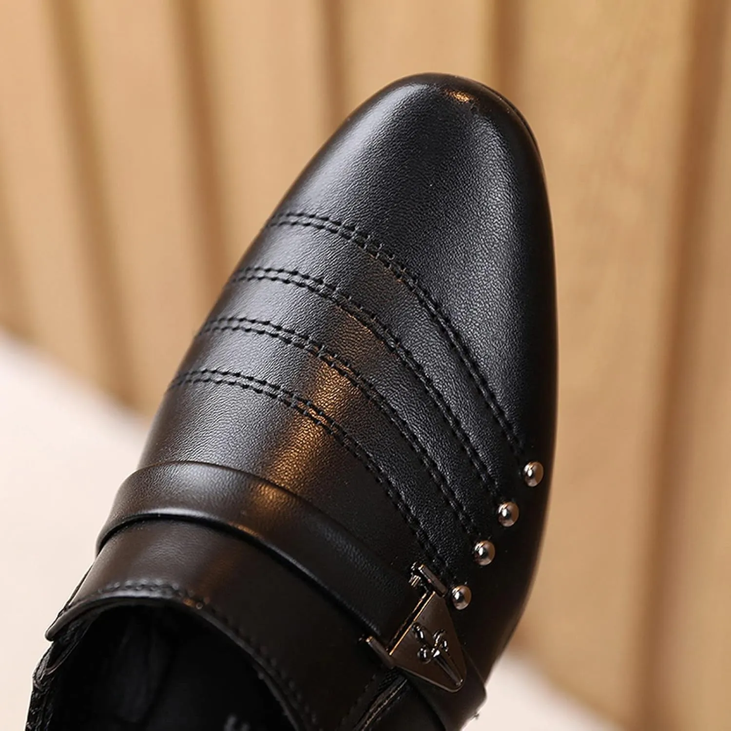 Boys Dress Shoes Kids Toddler Strap Decor British Style Oxfords Slip On Formal Casual Wedding School Dressy Shoes