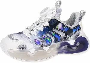 Boys Girls Dazzling Mesh Sneakers, Colorful Lace-up Kids Lightweight Soft Sport Shoes for School Toddler Shoes Size 6