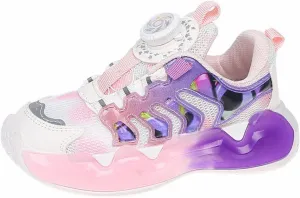 Boys Girls Dazzling Mesh Sneakers, Colorful Lace-up Kids Lightweight Soft Sport Shoes for School Toddler Shoes Size 6