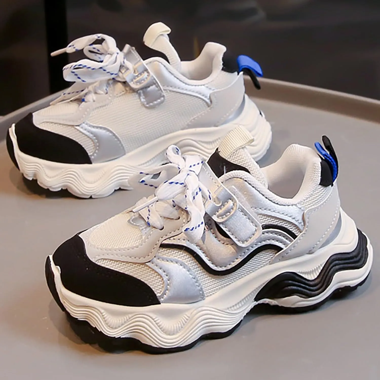 Boys Girls Tennis Shoes Kids Lightweight Breathable Sneakers Lace-up Running Athletic Shoes for Little/Big Kids