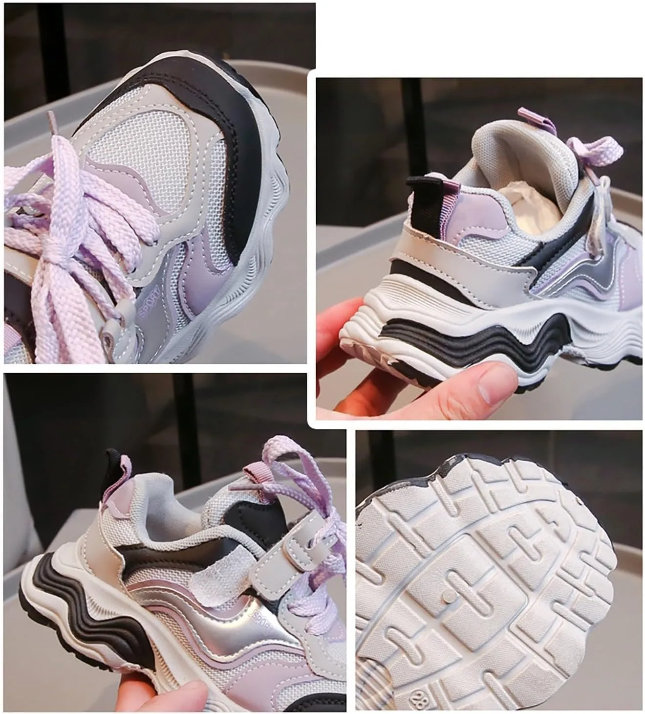 Boys Girls Tennis Shoes Kids Lightweight Breathable Sneakers Lace-up Running Athletic Shoes for Little/Big Kids