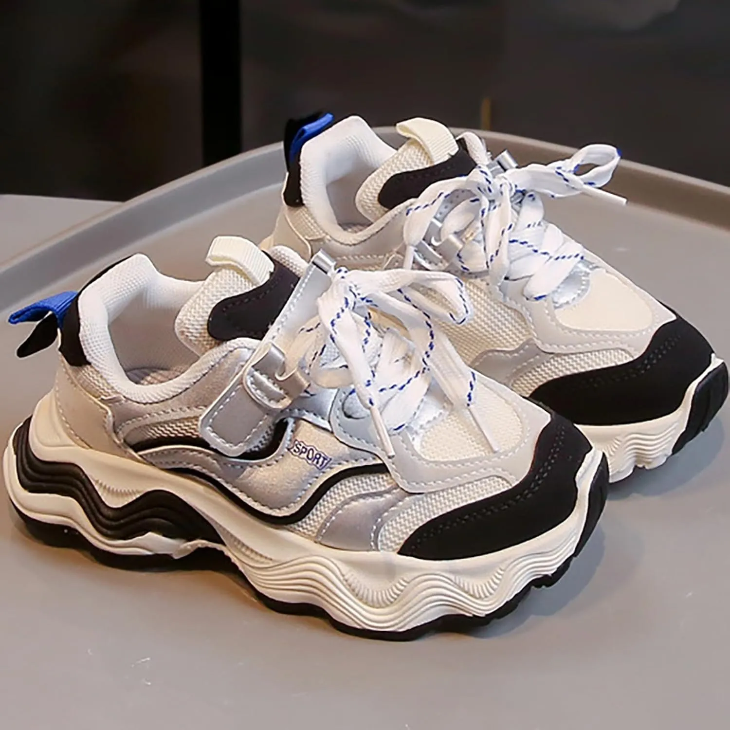 Boys Girls Tennis Shoes Kids Lightweight Breathable Sneakers Lace-up Running Athletic Shoes for Little/Big Kids