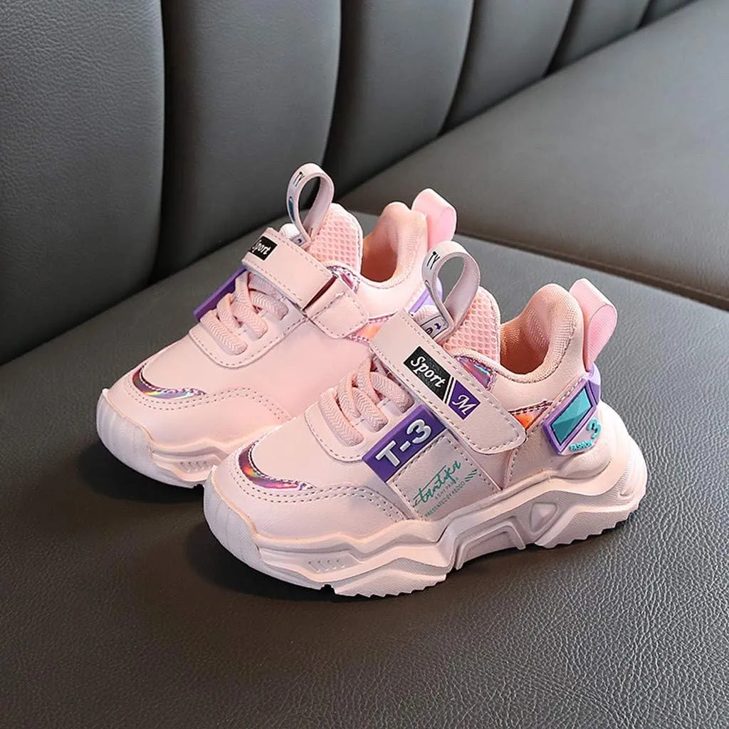 Boys Girls Tennis Shoes Kids Running Slip On Sneakers Lightweight Breathable Athletic Gym Sports Jogging Shoes