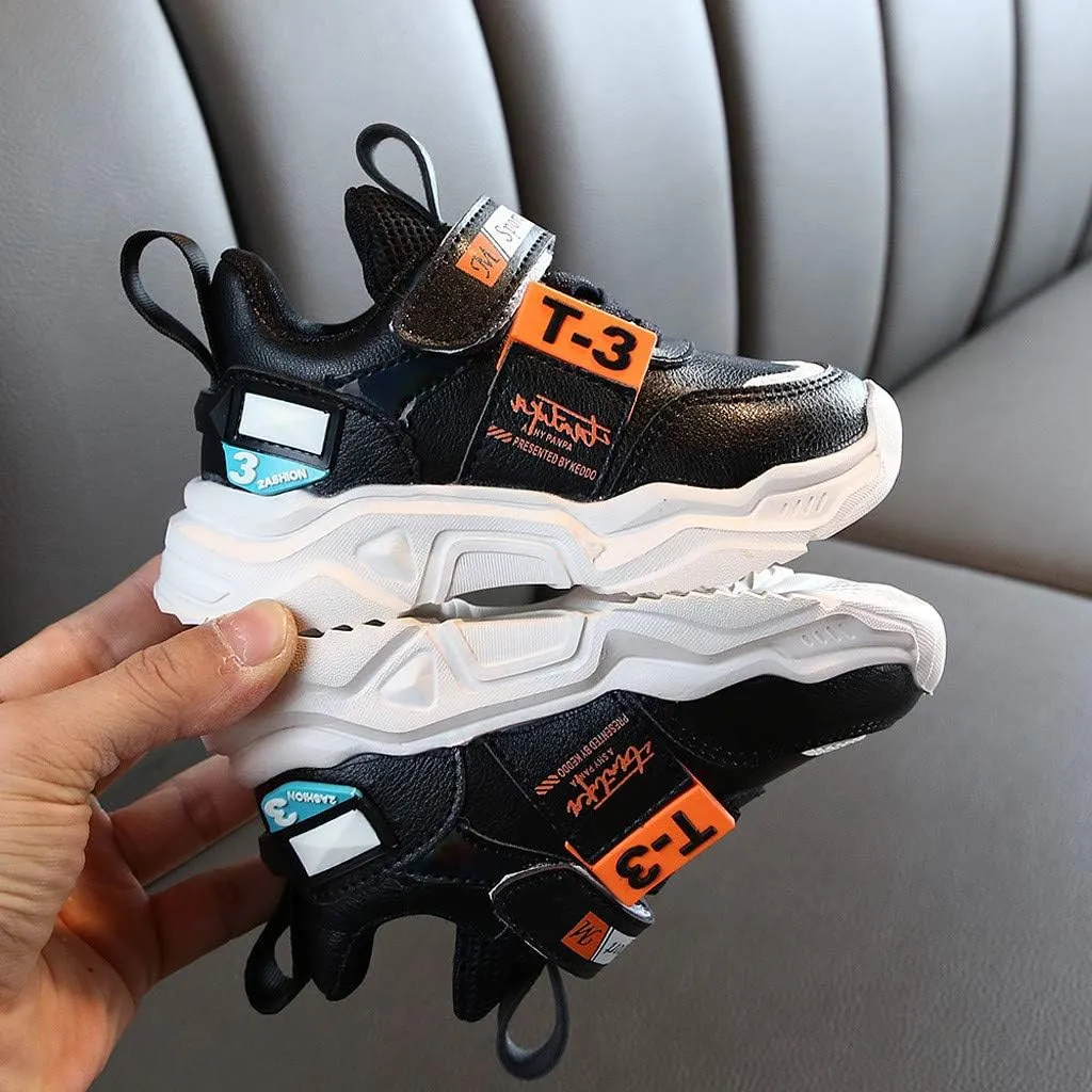 Boys Girls Tennis Shoes Kids Running Slip On Sneakers Lightweight Breathable Athletic Gym Sports Jogging Shoes