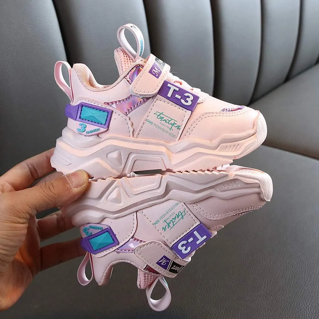 Boys Girls Tennis Shoes Kids Running Slip On Sneakers Lightweight Breathable Athletic Gym Sports Jogging Shoes