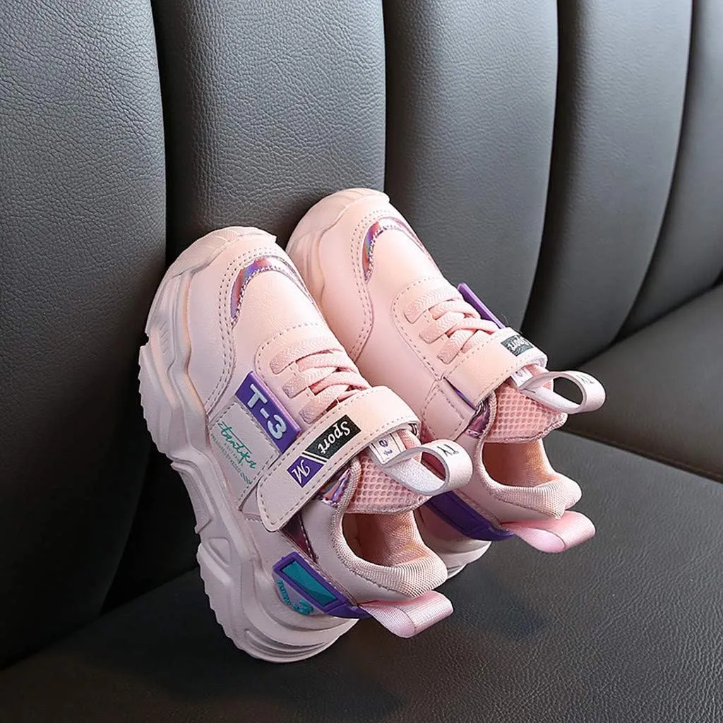 Boys Girls Tennis Shoes Kids Running Slip On Sneakers Lightweight Breathable Athletic Gym Sports Jogging Shoes