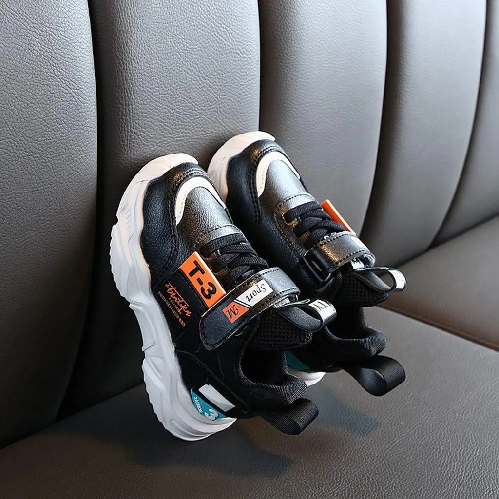 Boys Girls Tennis Shoes Kids Running Slip On Sneakers Lightweight Breathable Athletic Gym Sports Jogging Shoes