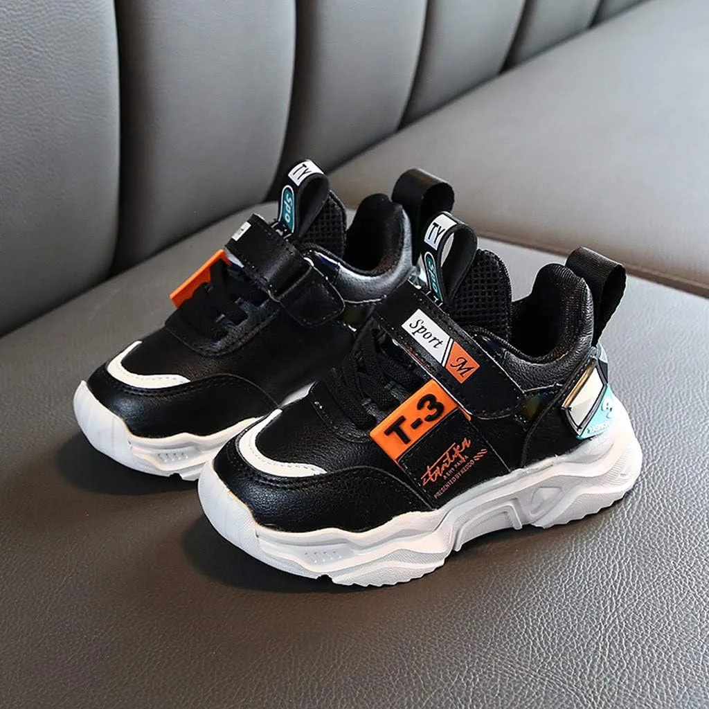 Boys Girls Tennis Shoes Kids Running Slip On Sneakers Lightweight Breathable Athletic Gym Sports Jogging Shoes