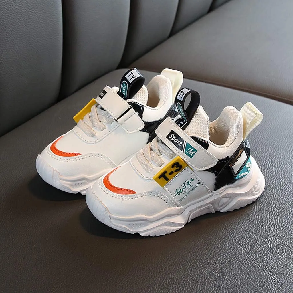 Boys Girls Tennis Shoes Kids Running Slip On Sneakers Lightweight Breathable Athletic Gym Sports Jogging Shoes