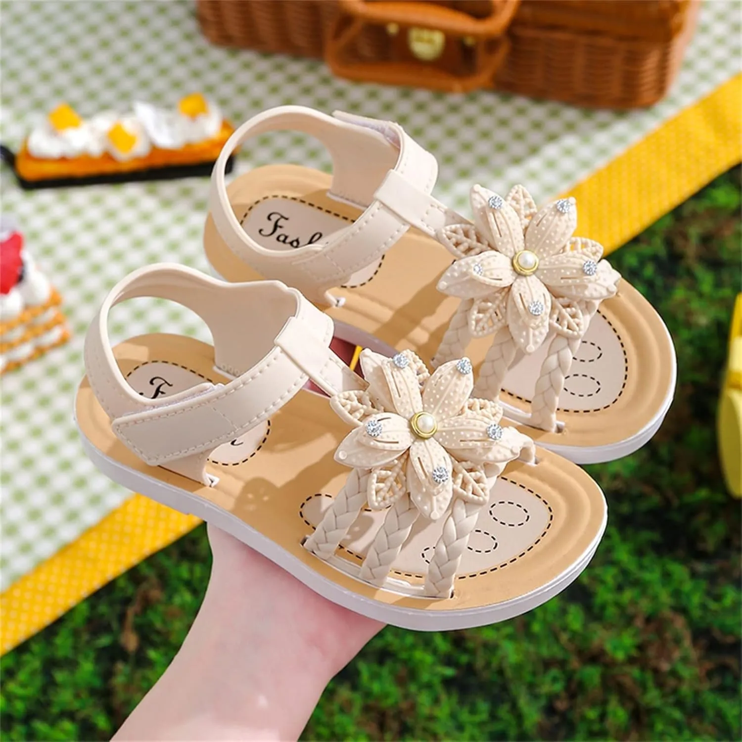 Children Flower Dress Sandals Soft Flat Fashion Comfortable Bow Soft Bottom Lightweight Baby Princess Infant Girl Shoes