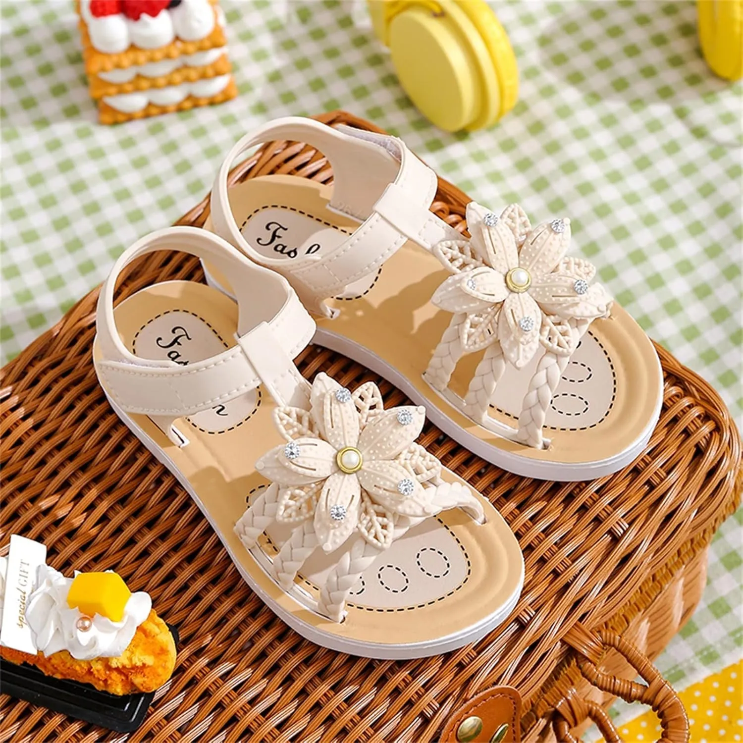 Children Flower Dress Sandals Soft Flat Fashion Comfortable Bow Soft Bottom Lightweight Baby Princess Infant Girl Shoes