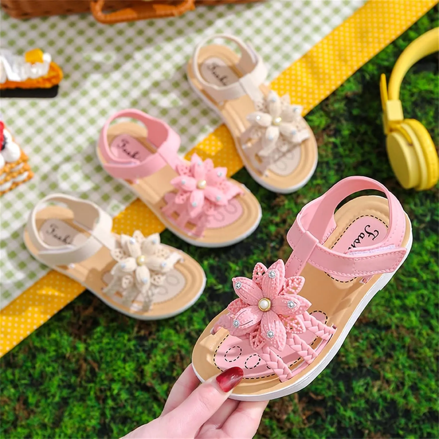 Children Flower Dress Sandals Soft Flat Fashion Comfortable Bow Soft Bottom Lightweight Baby Princess Infant Girl Shoes