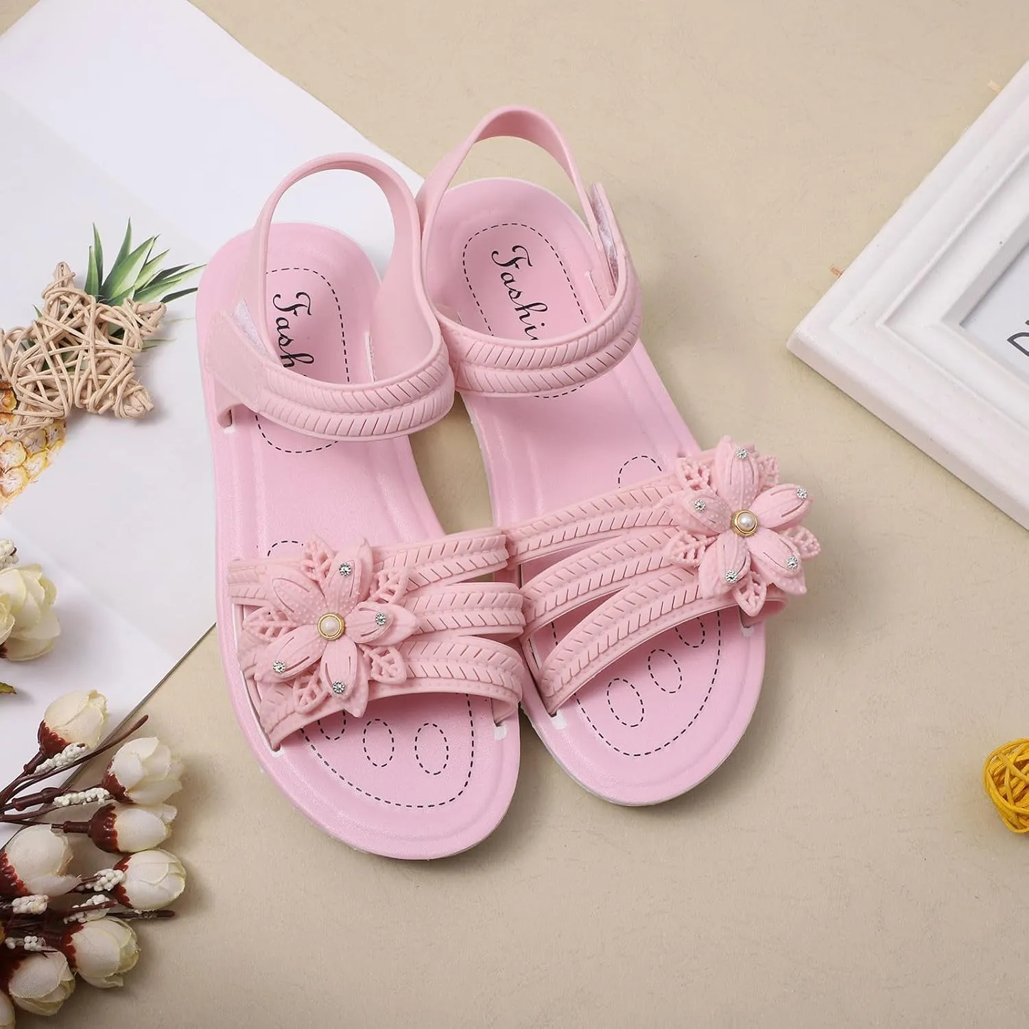 Children Flower Dress Sandals Soft Flat Fashion Comfortable Bow Soft Bottom Lightweight Baby Princess Infant Girl Shoes
