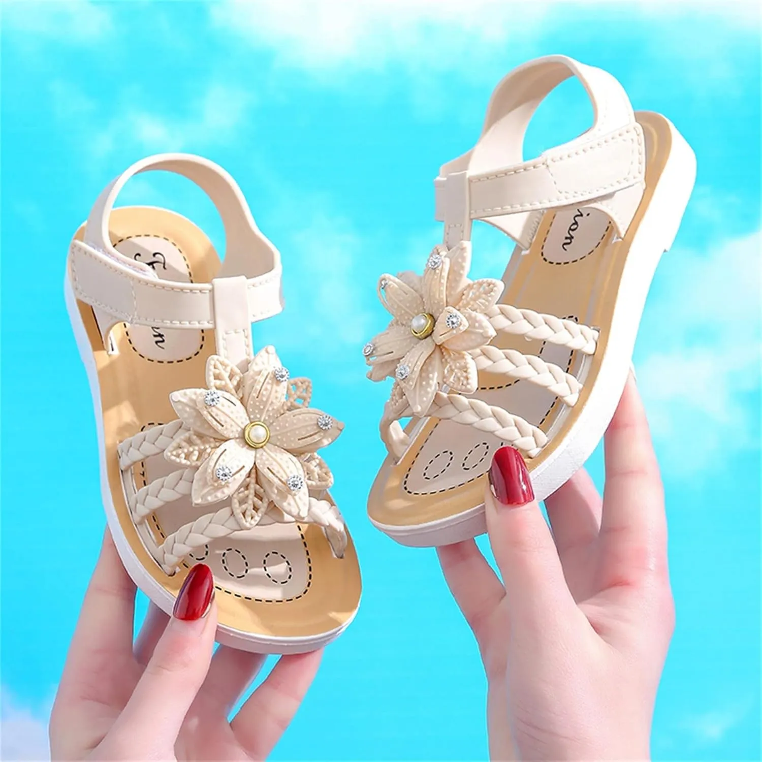 Children Flower Dress Sandals Soft Flat Fashion Comfortable Bow Soft Bottom Lightweight Baby Princess Infant Girl Shoes