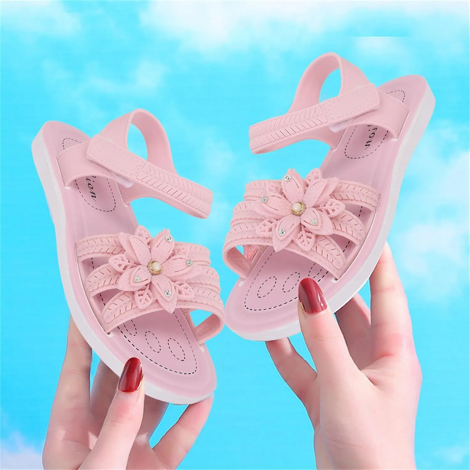 Children Flower Dress Sandals Soft Flat Fashion Comfortable Bow Soft Bottom Lightweight Baby Princess Infant Girl Shoes