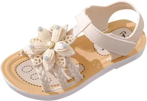 Children Flower Dress Sandals Soft Flat Fashion Comfortable Bow Soft Bottom Lightweight Baby Princess Infant Girl Shoes