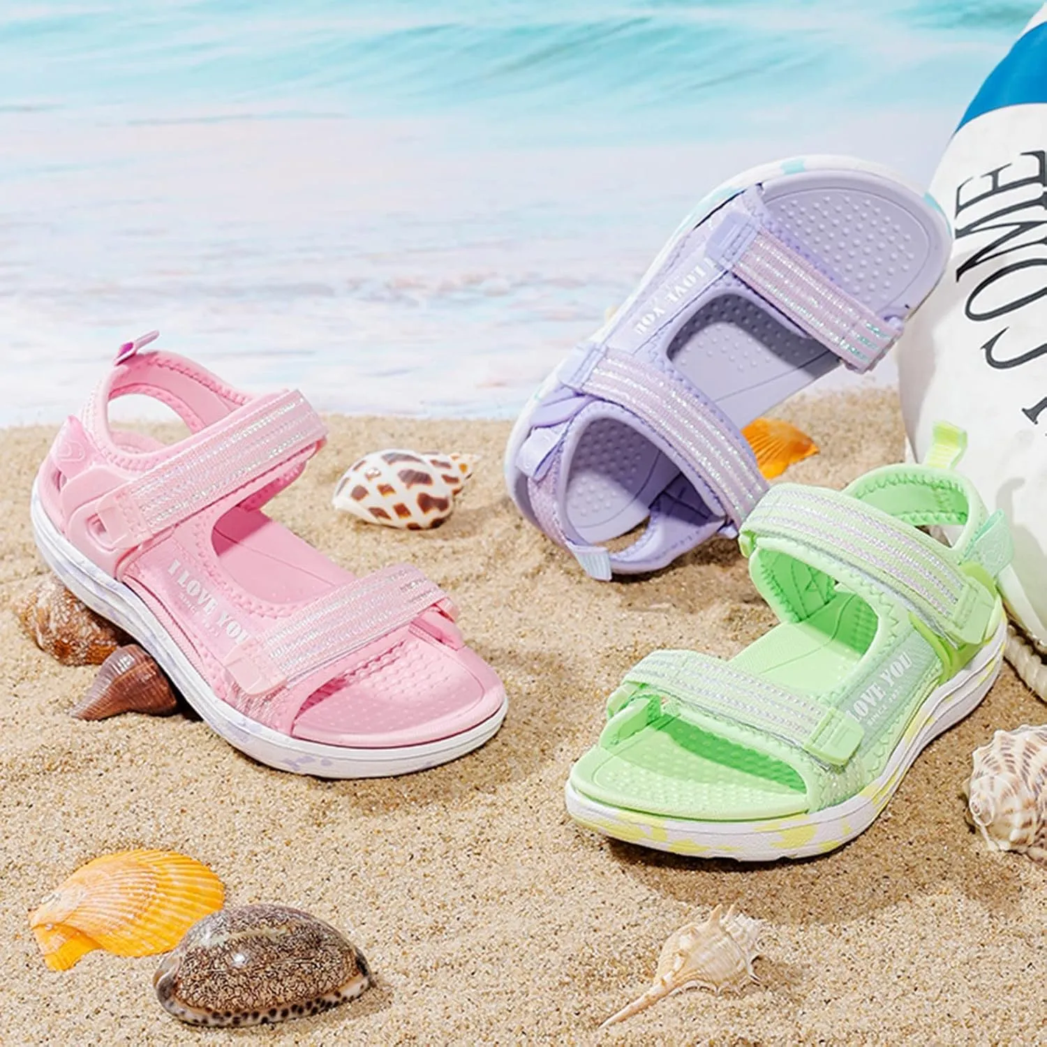 Children Shoes Fashion Beach Sandals Light Soft Sweet Girl Sandals Medium And Large Children Soft Girls Sandals