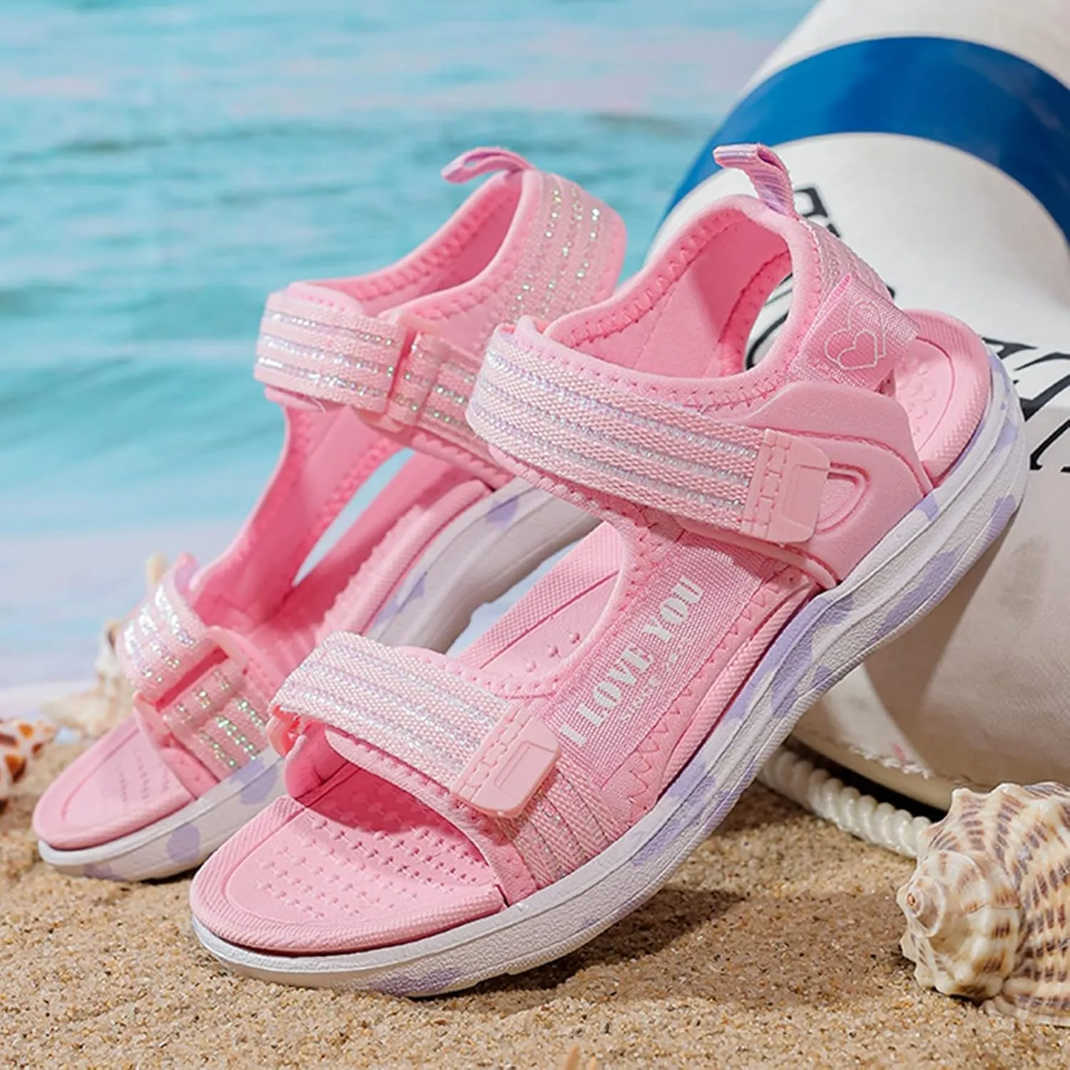Children Shoes Fashion Beach Sandals Light Soft Sweet Girl Sandals Medium And Large Children Soft Girls Sandals