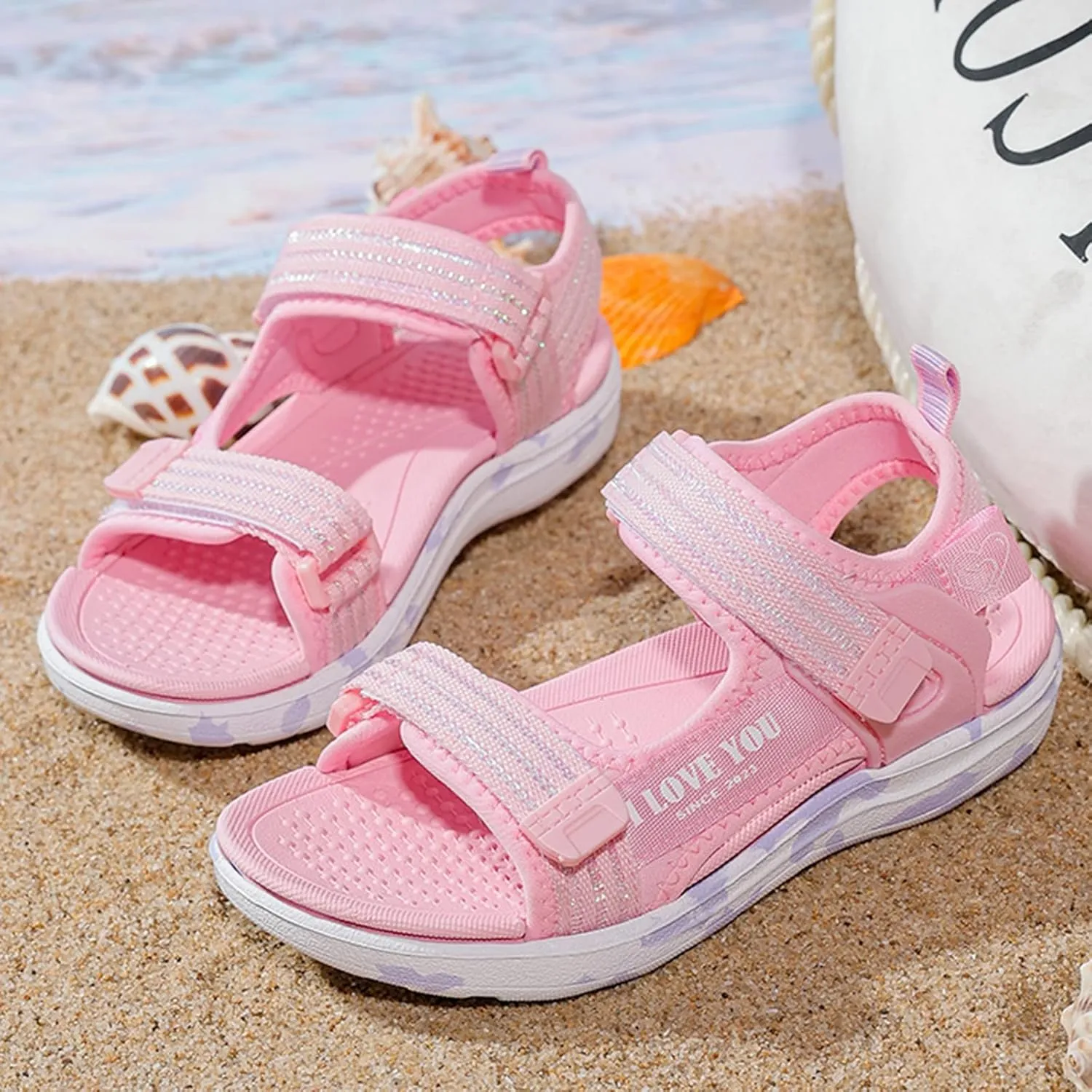 Children Shoes Fashion Beach Sandals Light Soft Sweet Girl Sandals Medium And Large Children Soft Girls Sandals