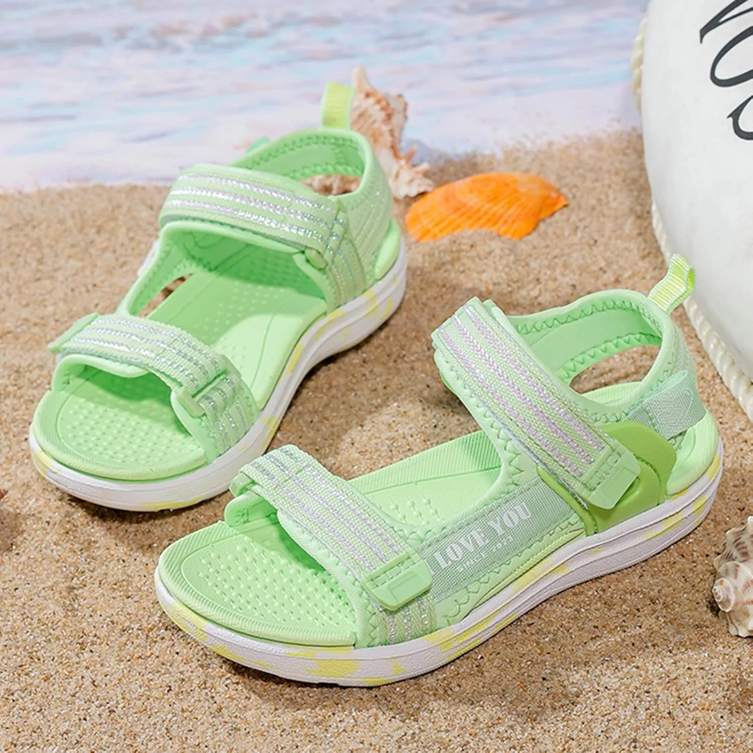 Children Shoes Fashion Beach Sandals Light Soft Sweet Girl Sandals Medium And Large Children Soft Girls Sandals