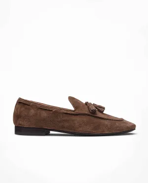 Chocolate Brown Summer Suede Bologna Flex Tassel Loafers