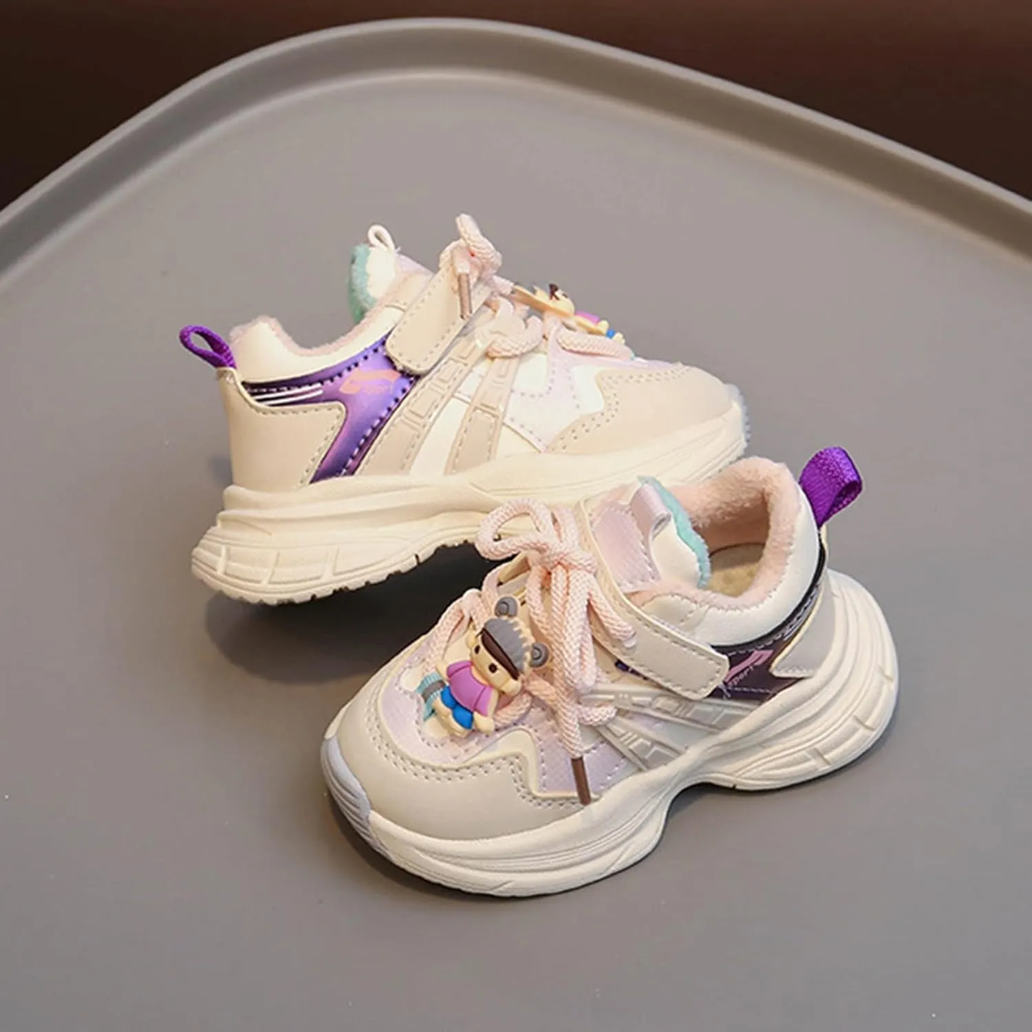 Chunky Sneakers for Toddler Kids Comfortable Lace-up Casual Fashion Tennis Shoes Boys Girls Lightweight Sneakers