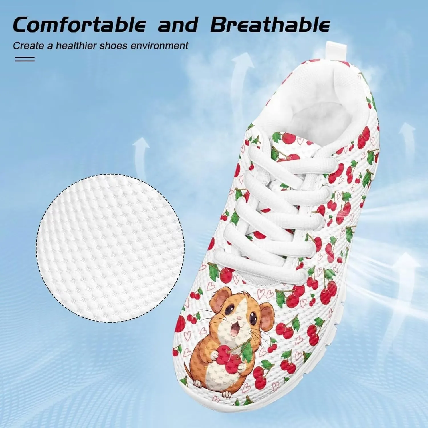 Cute Axolotl Girls Running Shoes Trendy Sneakers for Kids Athletic Shoes