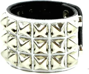 Cybergoth Three Row Studded Patent Leather Bracelet