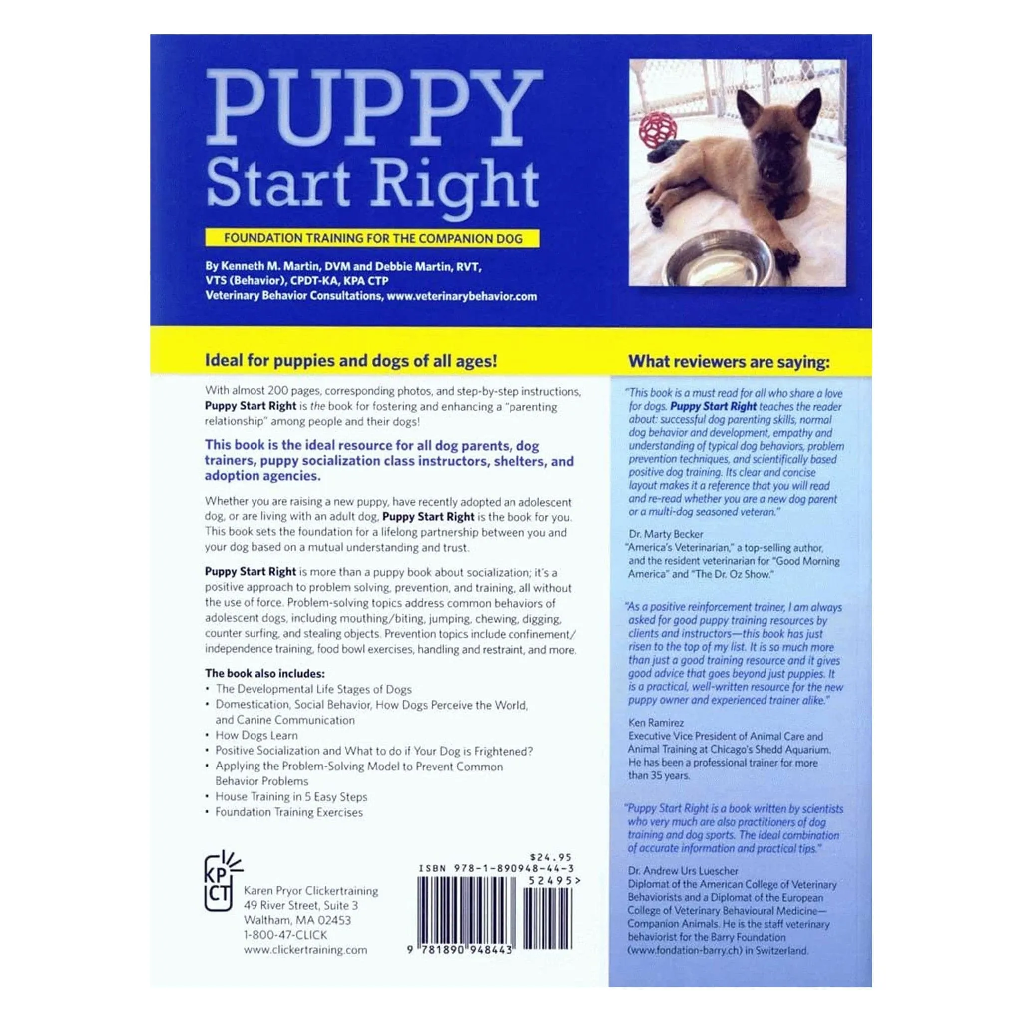 E-BOOK Puppy Start Right: Foundation Training for the Companion Dog By Kenneth Martin, DVM, and Debbie Martin, RVT, VTS