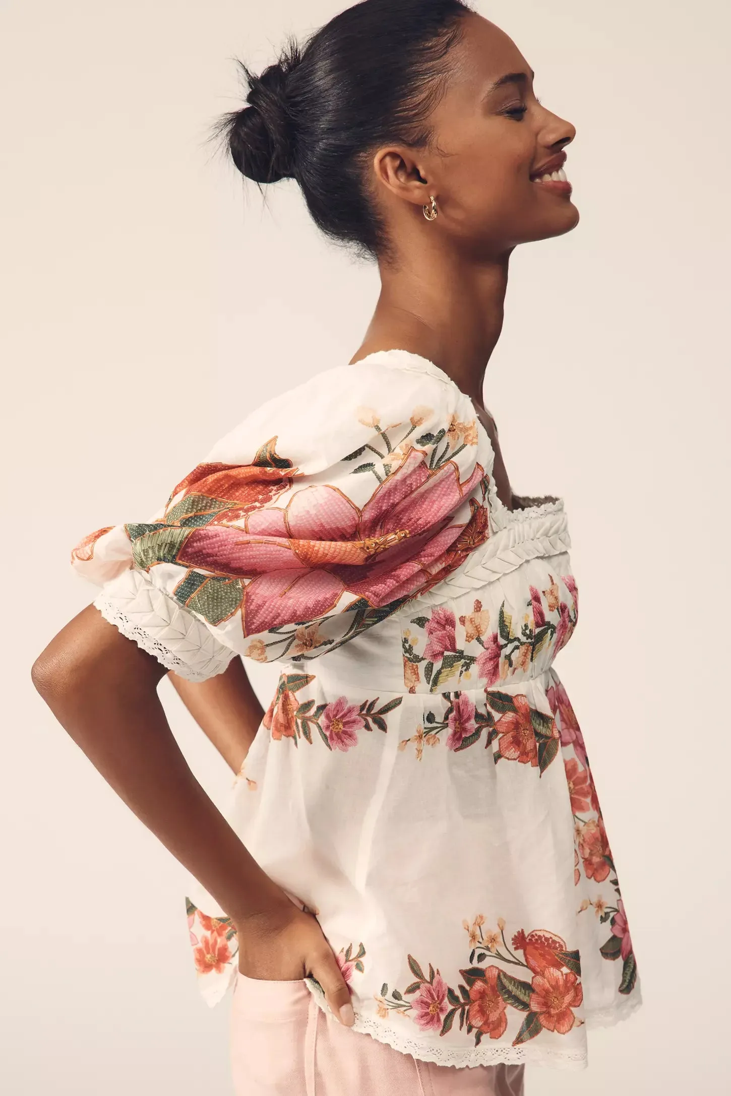 FARM RIO SUMMER FRUIT OFF-WHITE BLOUSE