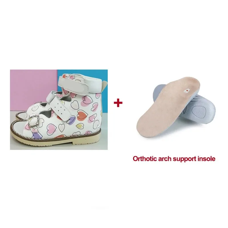 Graffiti Print Kids Girls Flatfoot Leather Shoes