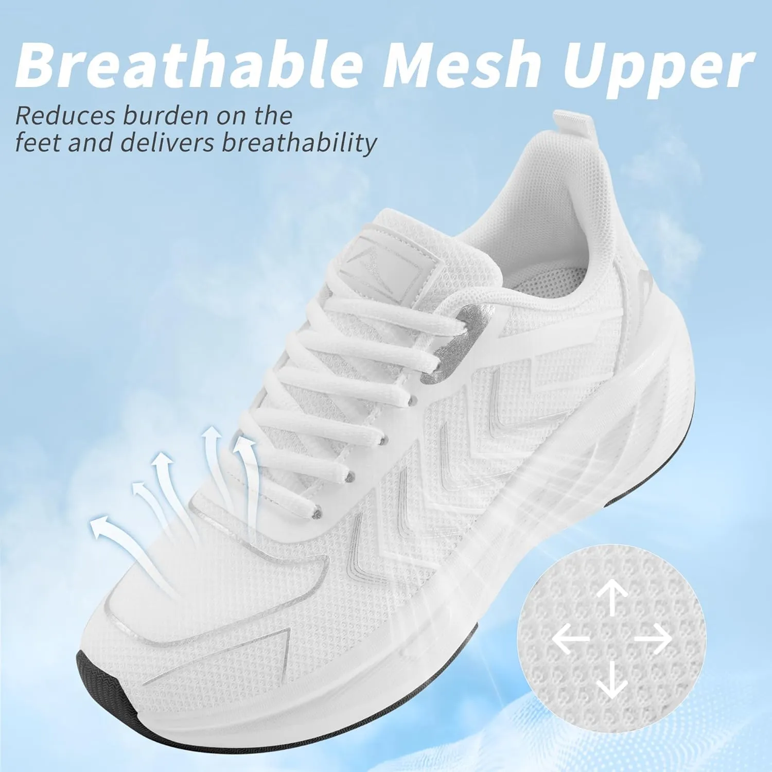 HARENCE Womens Walking Tennis Shoes: Comfortable Breathable Non Slip Athletic Running Gym Workout Cross Training Fashion Sneakers