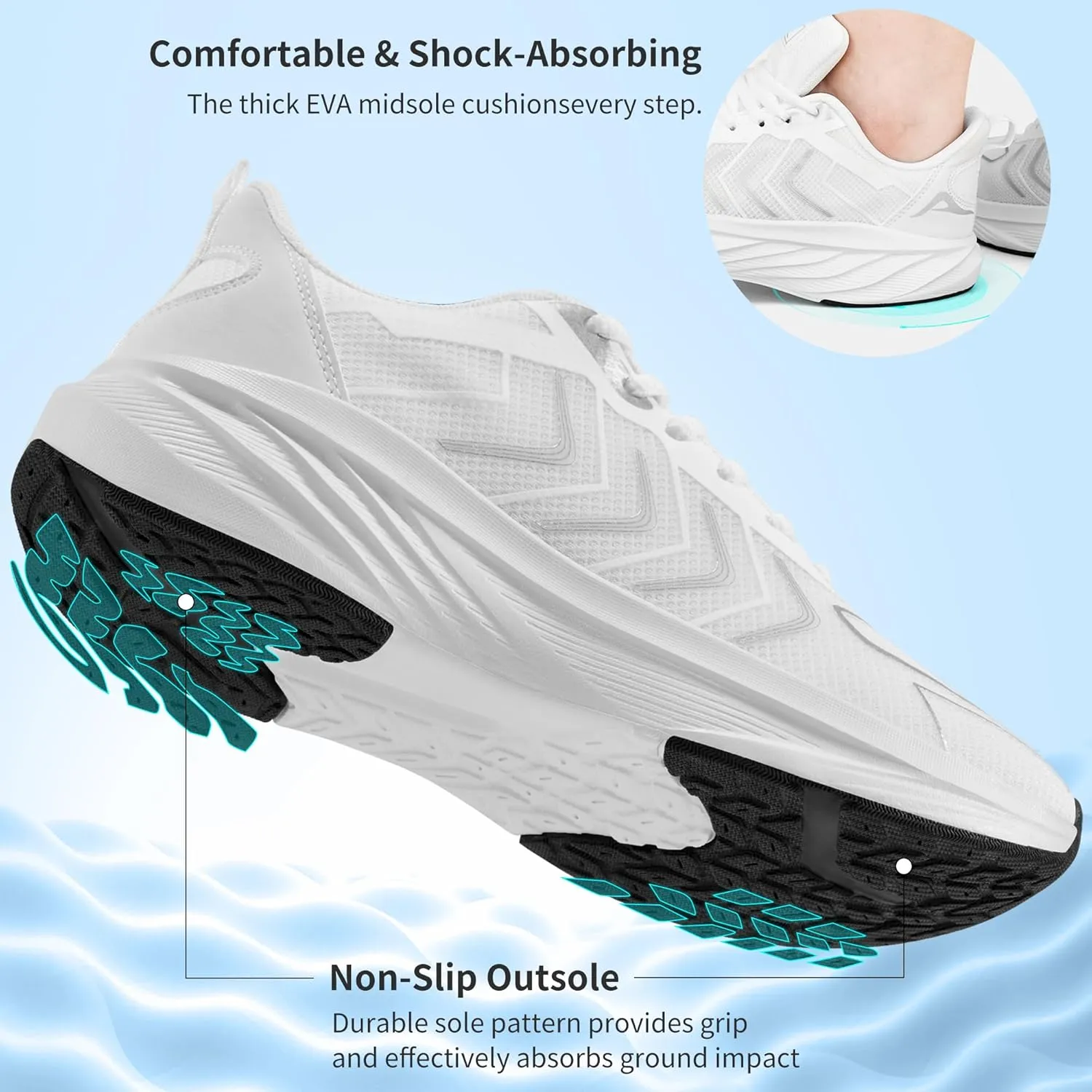 HARENCE Womens Walking Tennis Shoes: Comfortable Breathable Non Slip Athletic Running Gym Workout Cross Training Fashion Sneakers