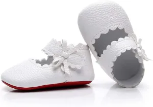 HONGTEYA Baby Girls Ballet Dress Shoes - Mary Jane Soft Sole Sidebow Toddler Moccasins