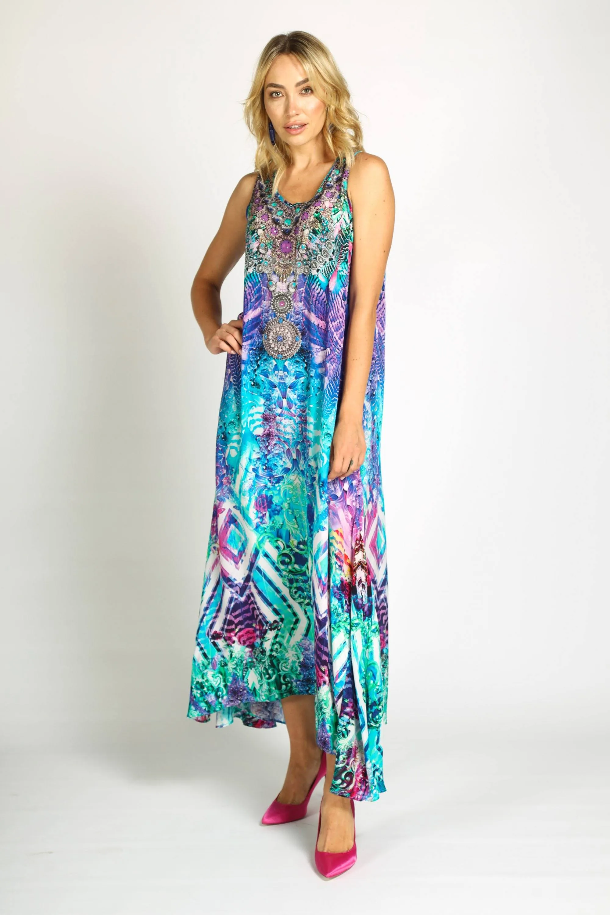 INDIGO SUMMER - SLEEVELESS MAXI DRESS