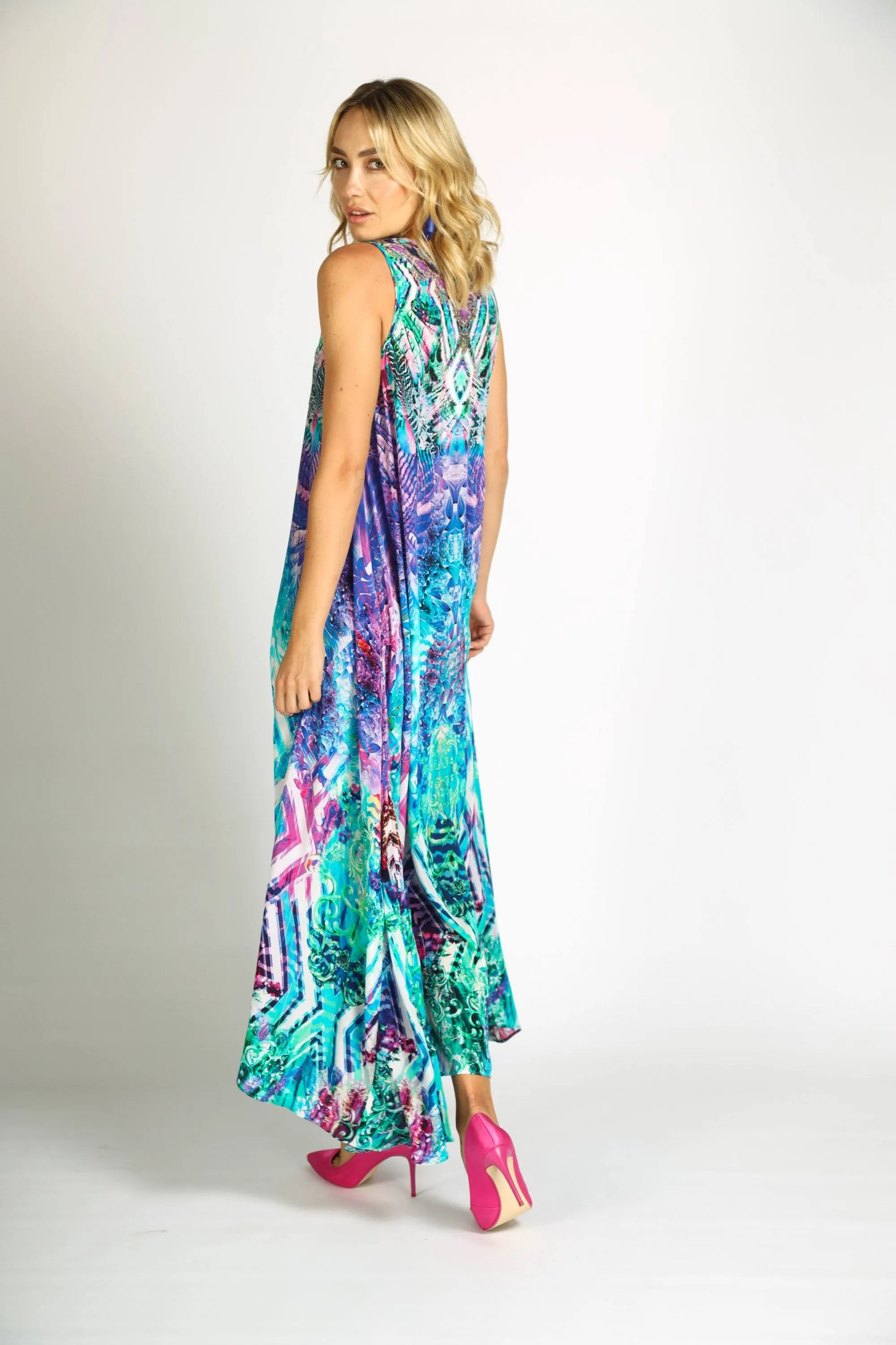 INDIGO SUMMER - SLEEVELESS MAXI DRESS