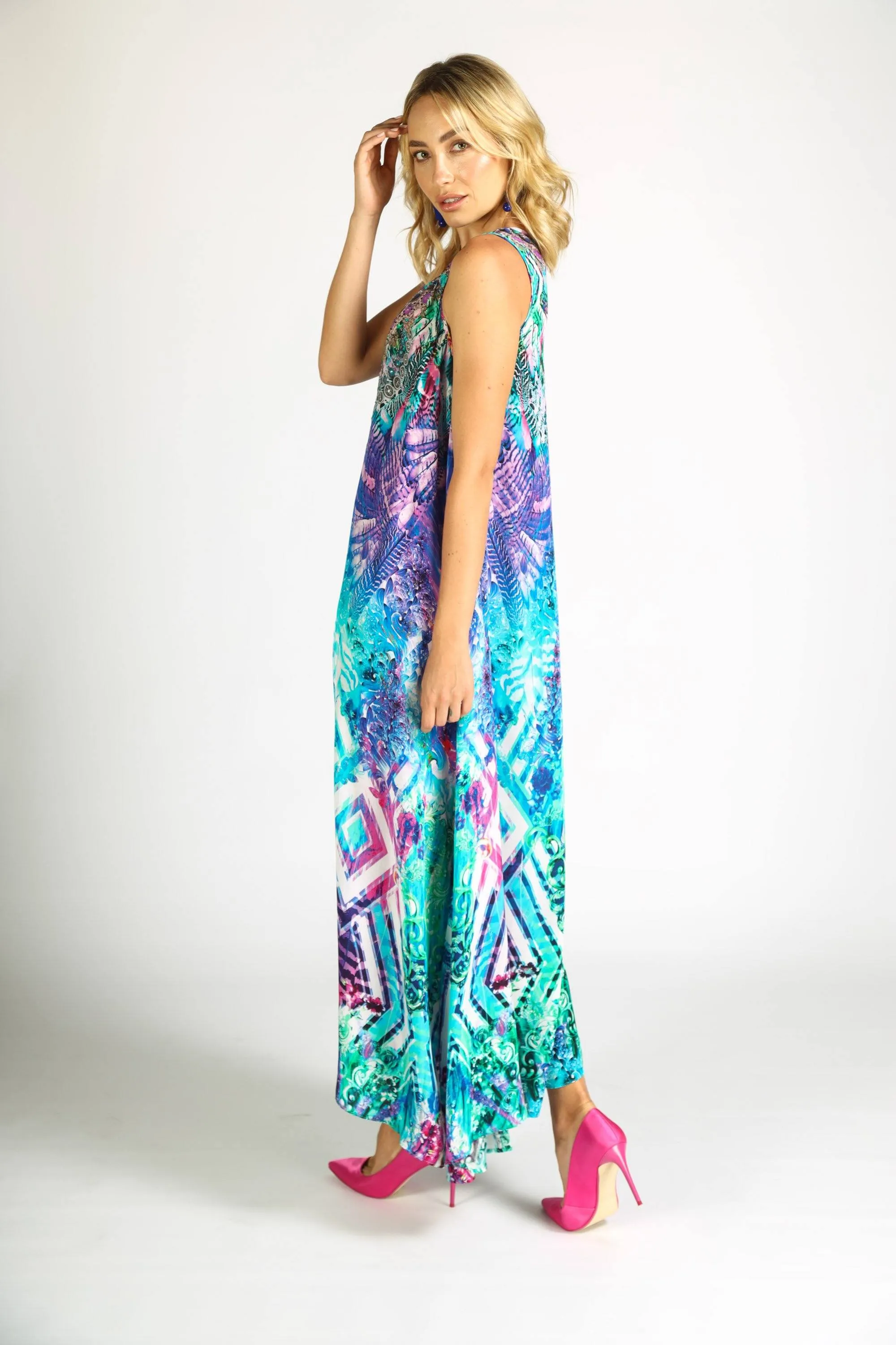 INDIGO SUMMER - SLEEVELESS MAXI DRESS