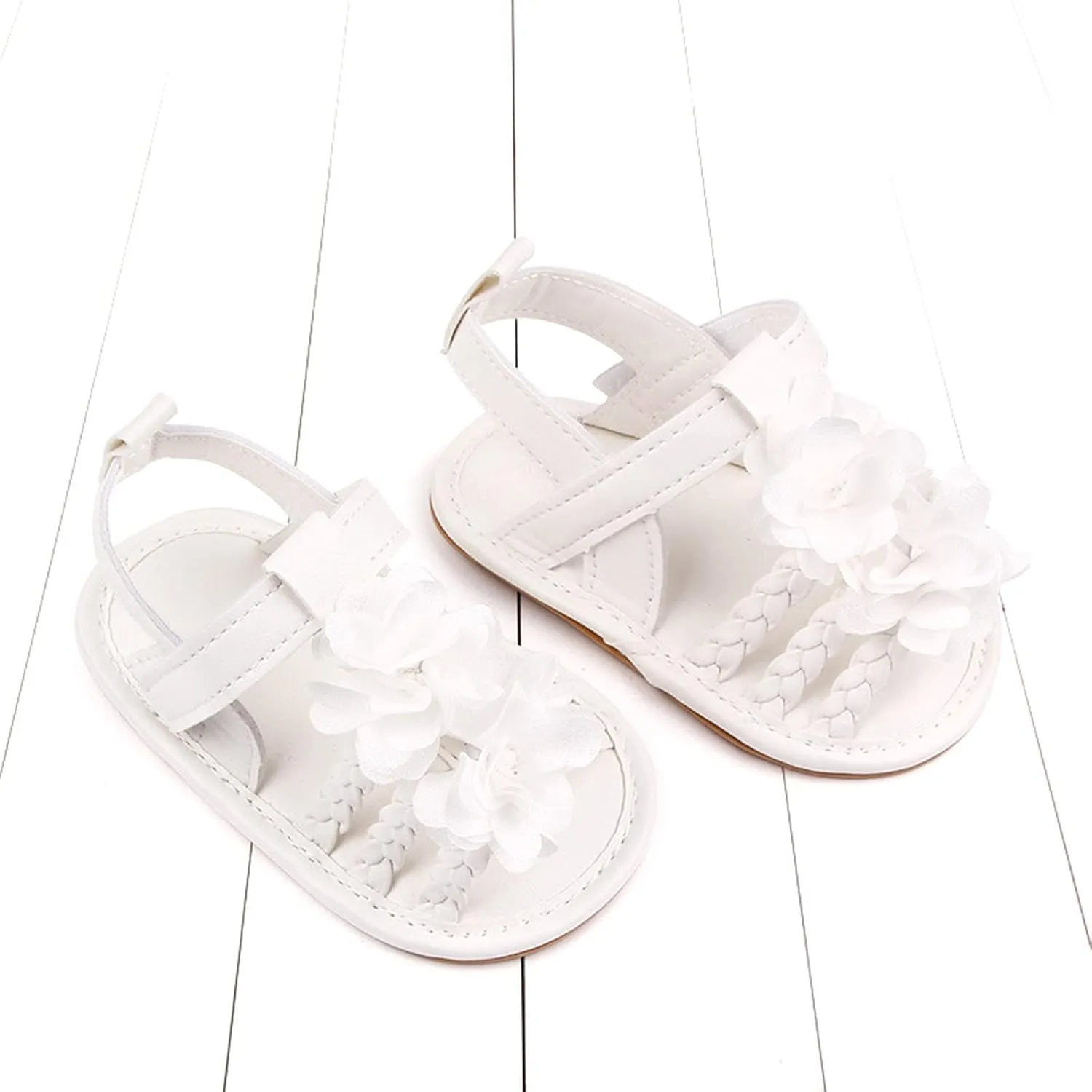 Infant Baby Girls Cute Sweet Sandals Soft Sole Anti-Slip First Walking Shoes Toddler Stand Alone Slides for Kids