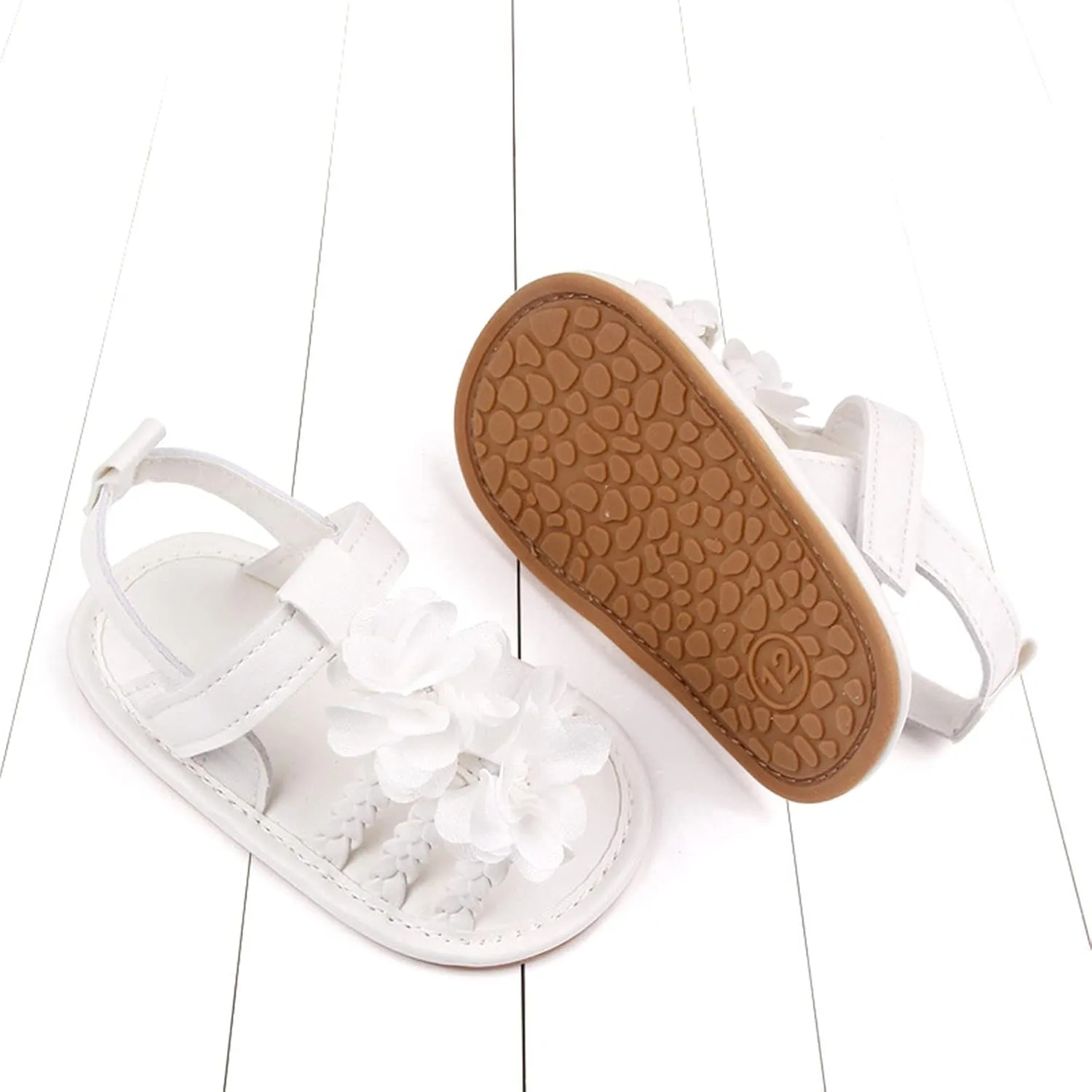 Infant Baby Girls Cute Sweet Sandals Soft Sole Anti-Slip First Walking Shoes Toddler Stand Alone Slides for Kids