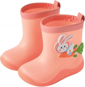 Infant Boys Girls Rain Boots Children's Lightweight Soft Bottom Water Boots Baby Cute Soft Lined Boots for Toddlers