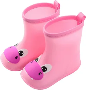 Infant Boys Girls Rain Boots Children's Lightweight Soft Bottom Water Boots Baby Cute Soft Lined Boots for Toddlers
