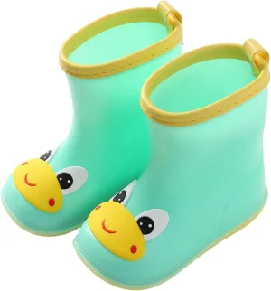 Infant Boys Girls Rain Boots Children's Lightweight Soft Bottom Water Boots Baby Cute Soft Lined Boots for Toddlers