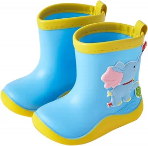 Infant Boys Girls Rain Boots Children's Lightweight Soft Bottom Water Boots Baby Cute Soft Lined Boots for Toddlers